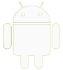 Le robot Android en blanc