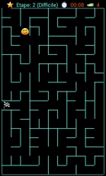Capture d'écran du jeu de labyrinthe, niveau difficile